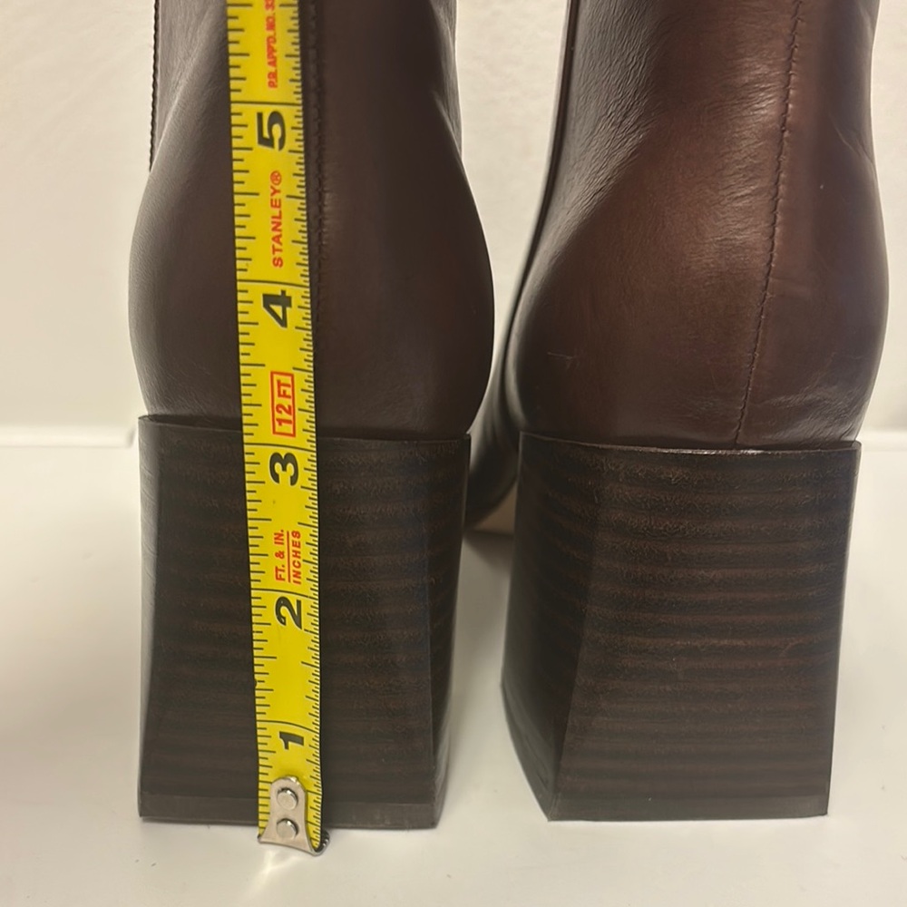 Calvin Klein Women's Broma Mid Calf Boot Brown Heeled Boots, Brand New - Picture 6 of 10